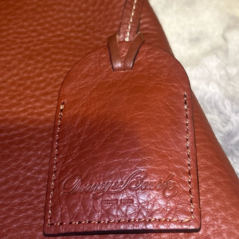 Dooney & Bourke Rich Brown Pebbled Leather Shoulder Bag - Picture 3 of 12
